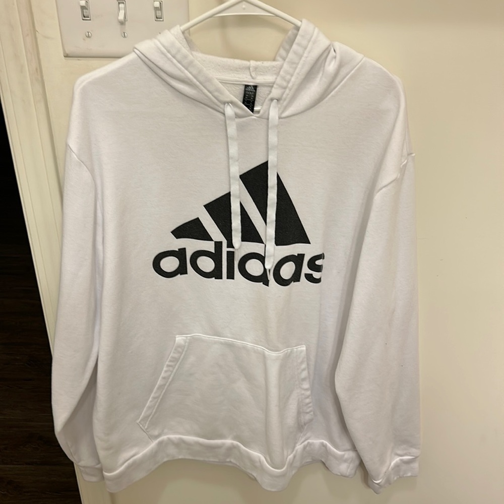 white adidas hoodie